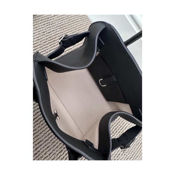 THE ROW  Grained Calfskin Soft Margaux 10 Bag in Black - Picture 3 of 8